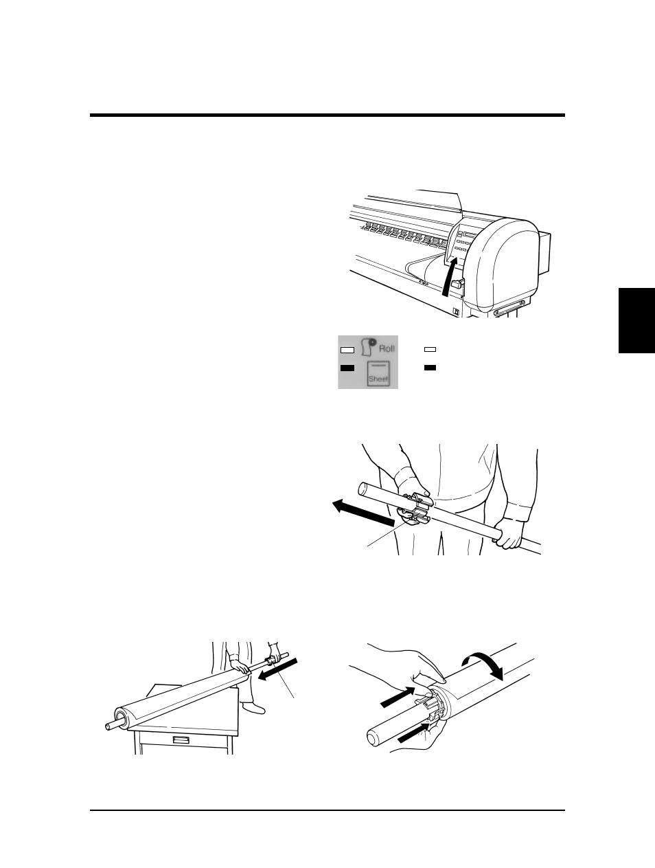 Loading roll media | Falcon Graphics RJ-6000 Series User Manual | Page 42 / 110