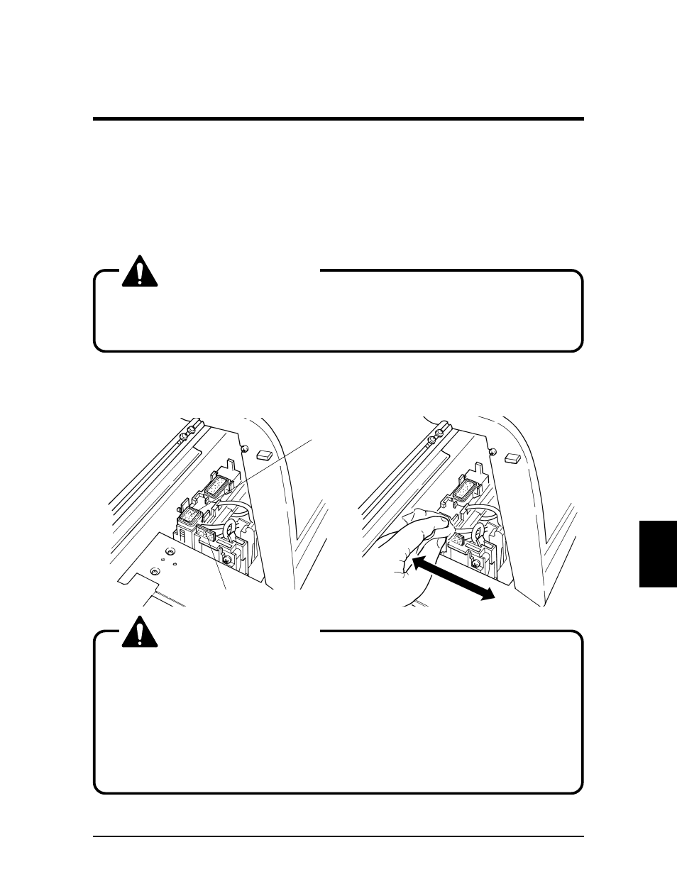 Caution, Cleaning the cleaning wiper | Falcon Graphics RJ-6000 Series User Manual | Page 90 / 110