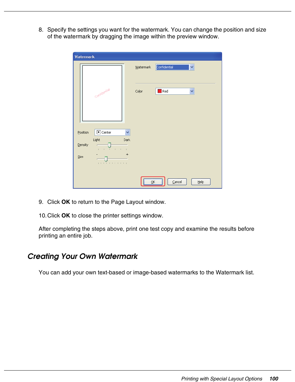 Creating your own watermark | Falcon B-300 User Manual | Page 100 / 201