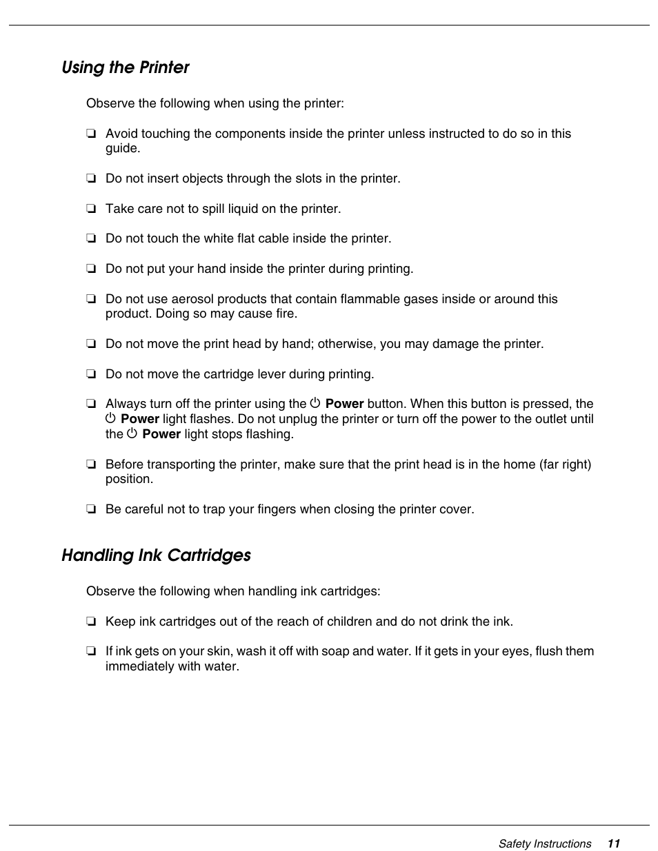 Using the printer, Handling ink cartridges, Using the printer handling ink cartridges | Falcon B-300 User Manual | Page 11 / 201