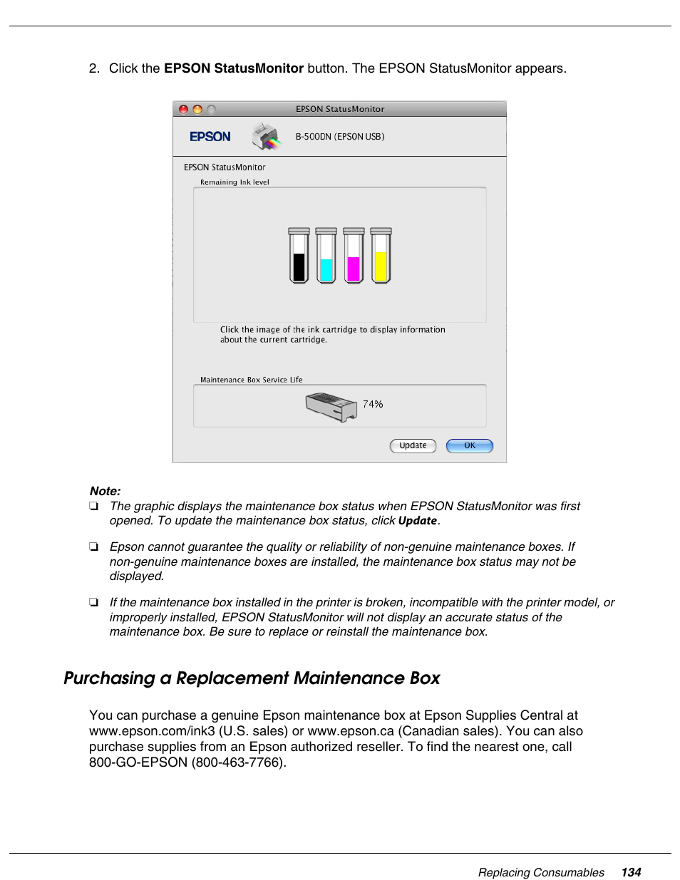 Purchasing a replacement maintenance box | Falcon B-300 User Manual | Page 134 / 201