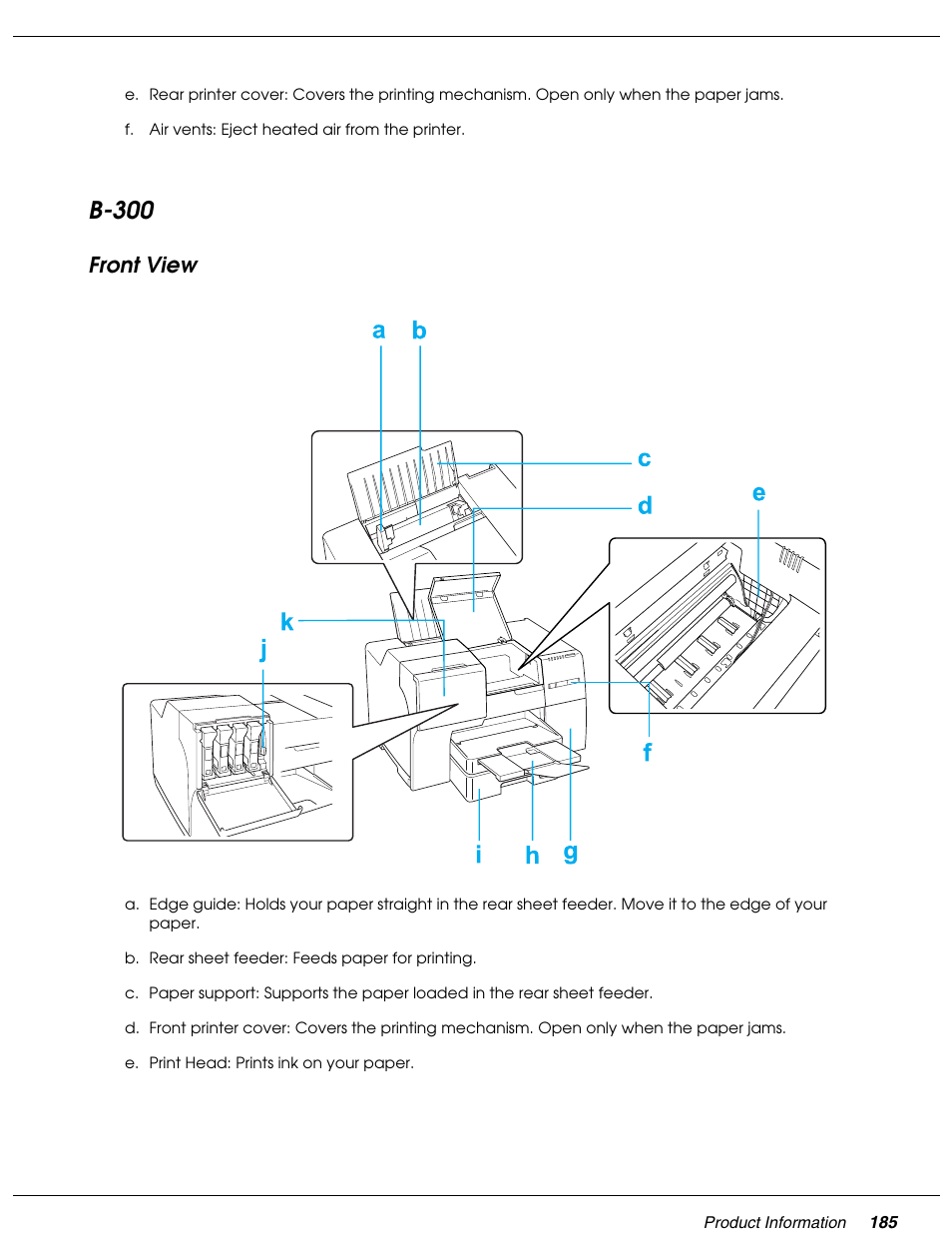 B-300, Front view | Falcon B-300 User Manual | Page 185 / 201