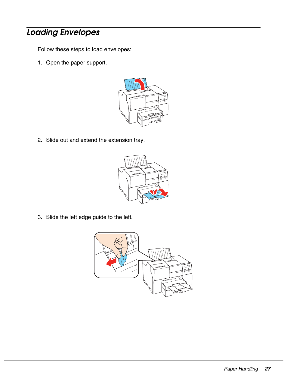 Loading envelopes | Falcon B-300 User Manual | Page 27 / 201