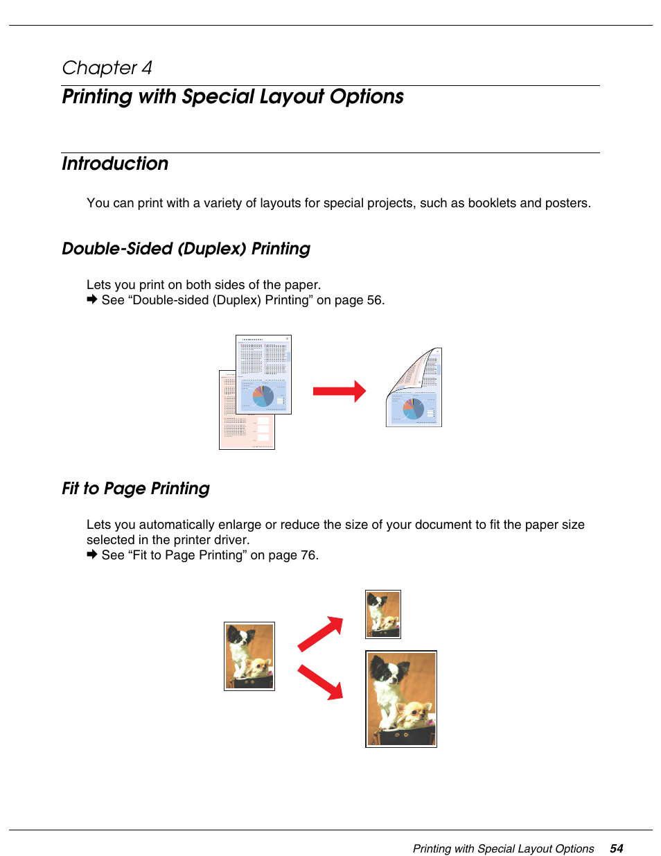 Printing with special layout options, Introduction, Double-sided (duplex) printing | Chapter 4 printing with special layout options, Chapter 4 | Falcon B-300 User Manual | Page 54 / 201