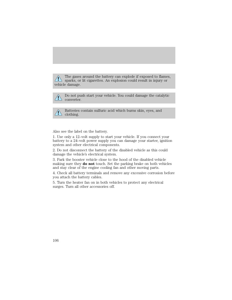 Roadside emergencies | FORD 1998 Ranger User Manual | Page 106 / 160