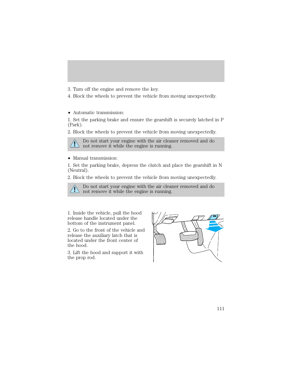 Maintenance and care | FORD 1998 Ranger User Manual | Page 111 / 160