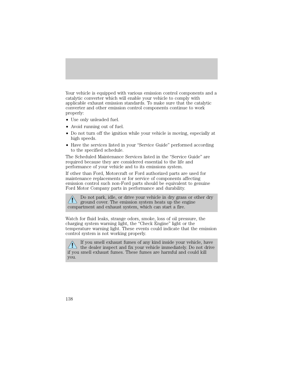 Maintenance and care | FORD 1998 Ranger User Manual | Page 138 / 160