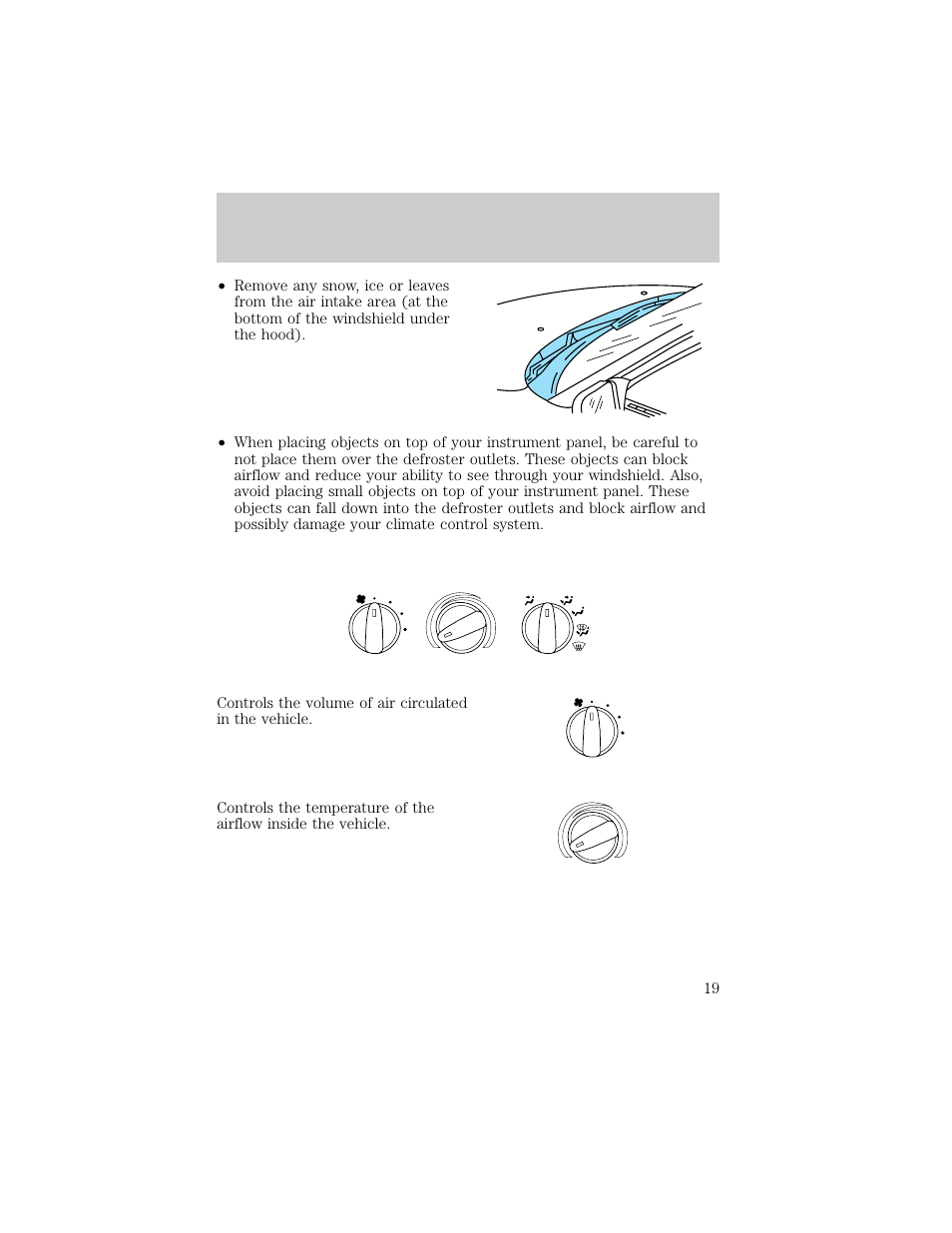 Controls and features | FORD 1998 Ranger User Manual | Page 19 / 160