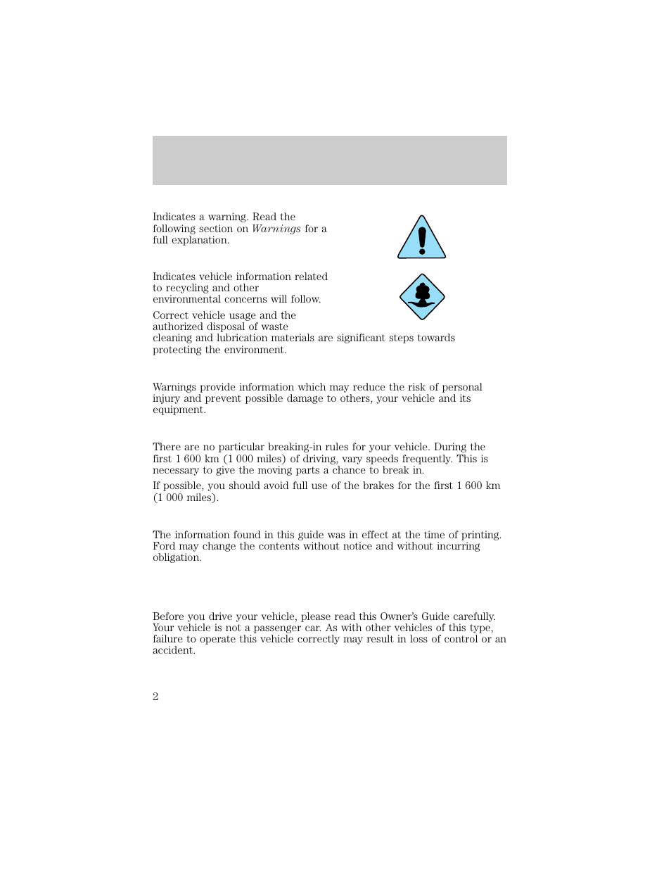 Introduction | FORD 1998 Ranger User Manual | Page 2 / 160