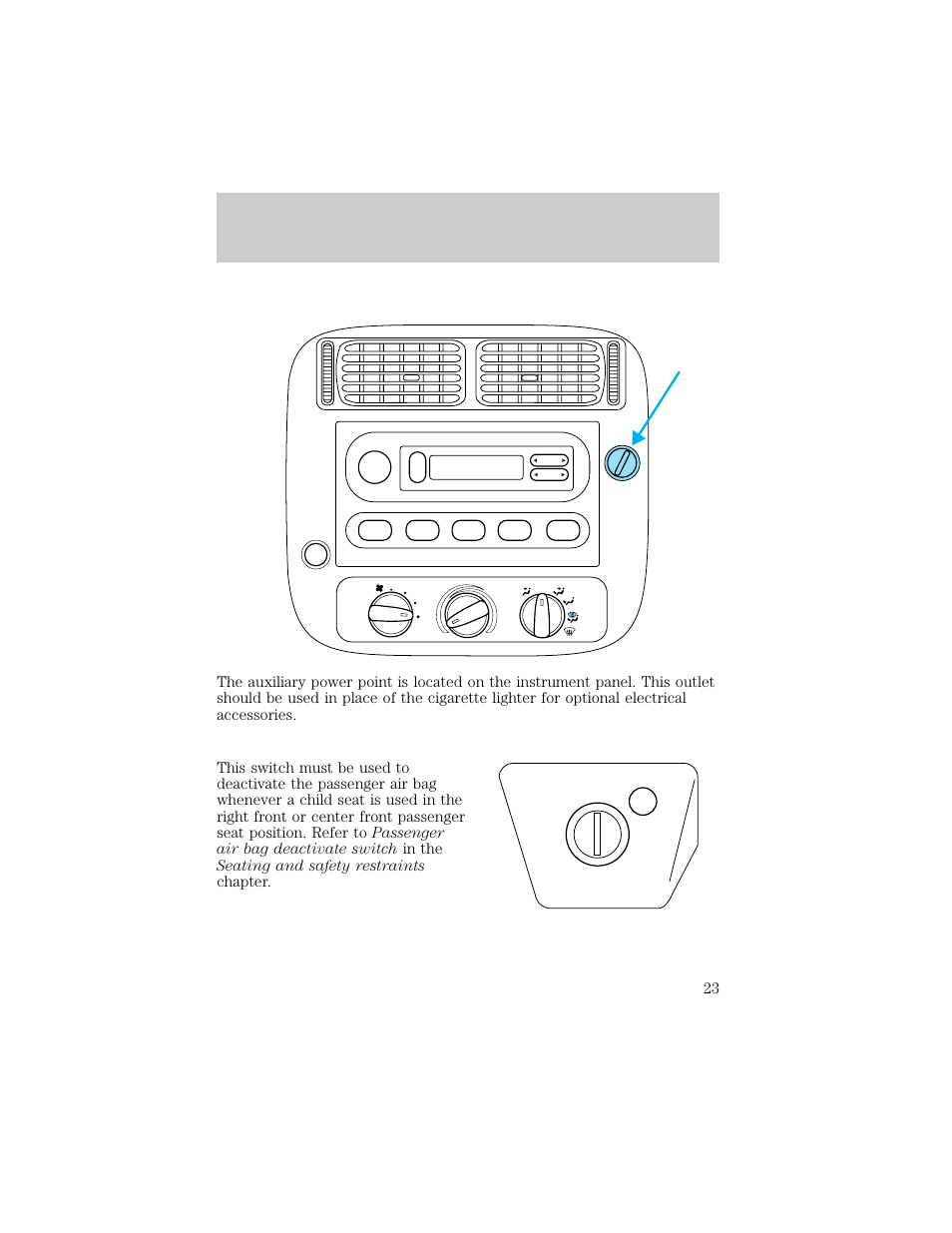 Controls and features | FORD 1998 Ranger User Manual | Page 23 / 160