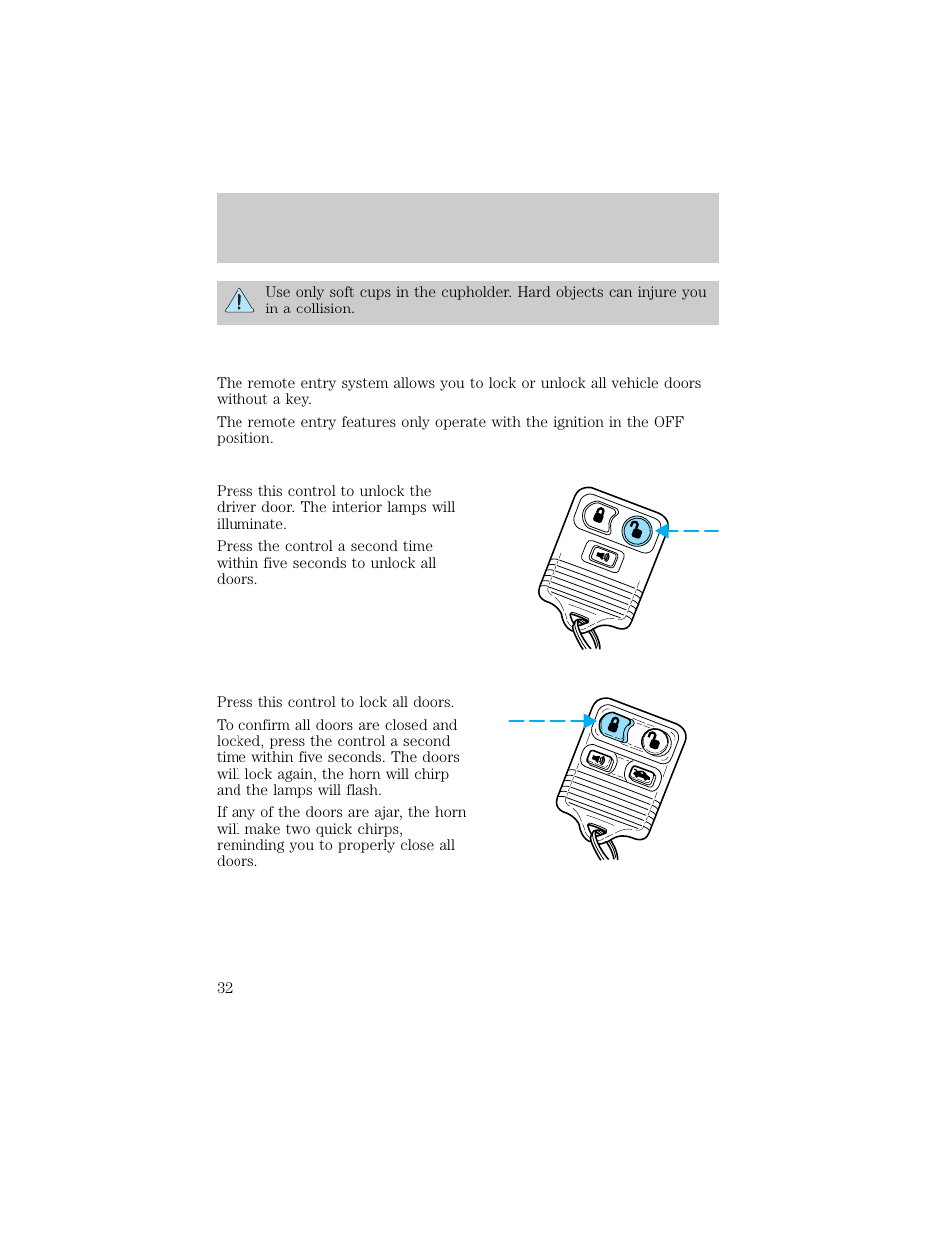 Controls and features | FORD 1998 Ranger User Manual | Page 32 / 160