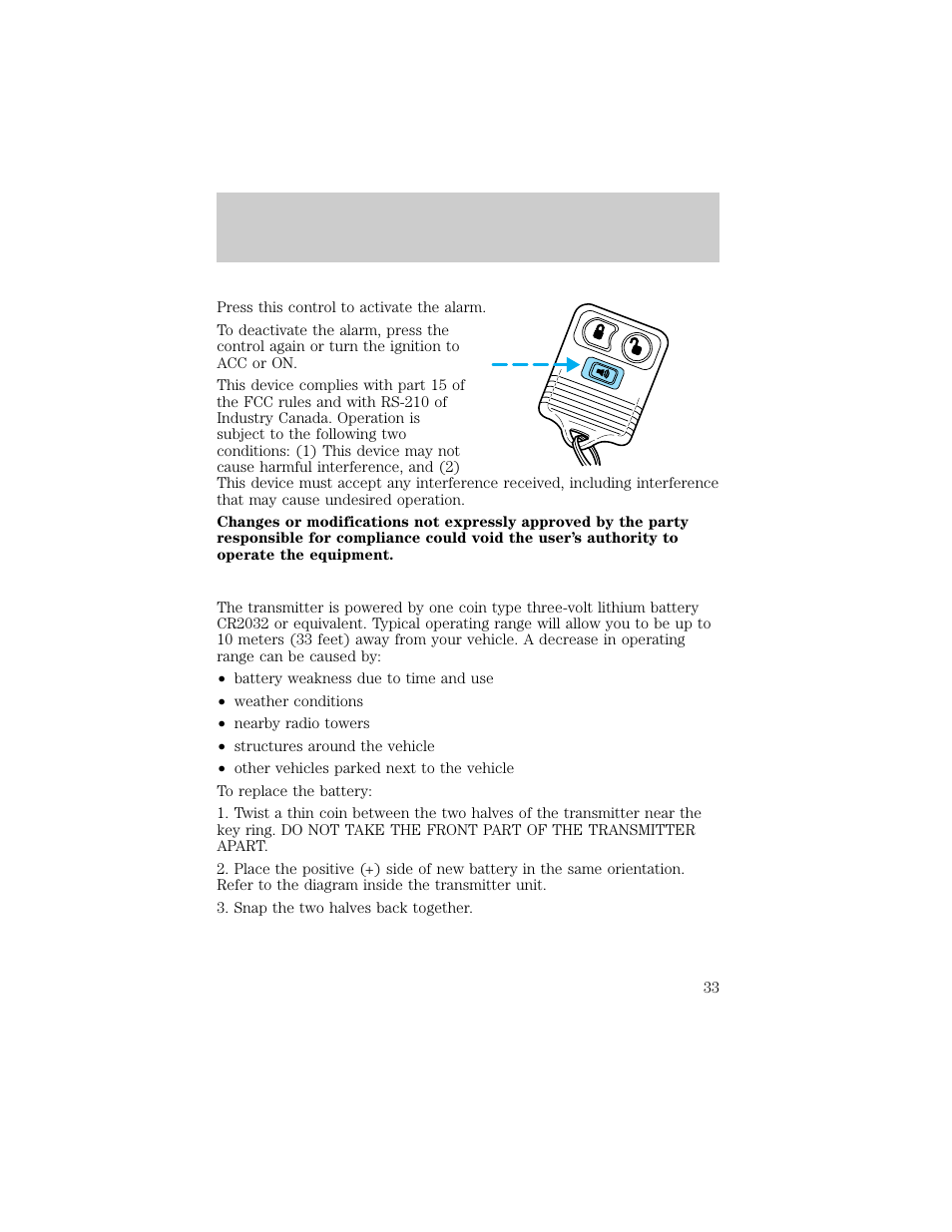 Controls and features | FORD 1998 Ranger User Manual | Page 33 / 160