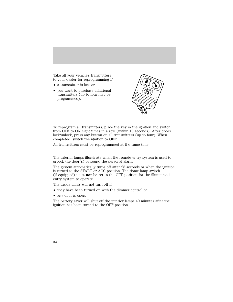 Controls and features | FORD 1998 Ranger User Manual | Page 34 / 160