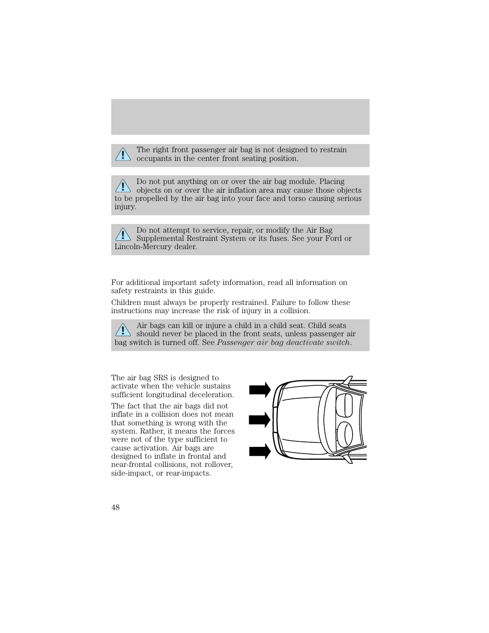 Seating and safety restraints | FORD 1998 Ranger User Manual | Page 48 / 160
