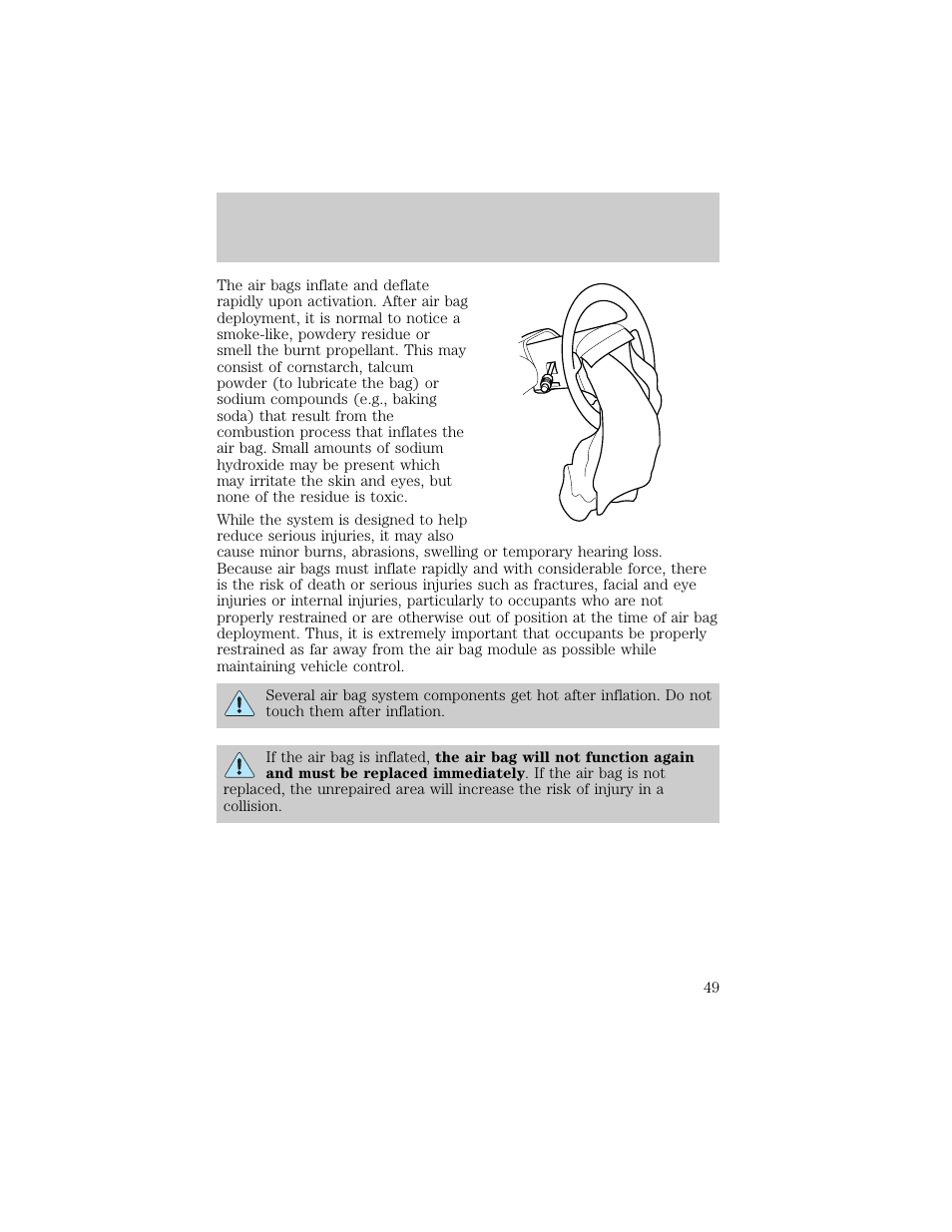Seating and safety restraints | FORD 1998 Ranger User Manual | Page 49 / 160