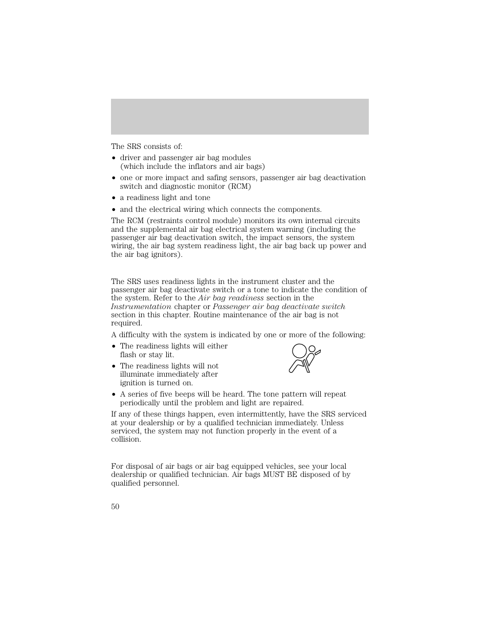 Seating and safety restraints | FORD 1998 Ranger User Manual | Page 50 / 160