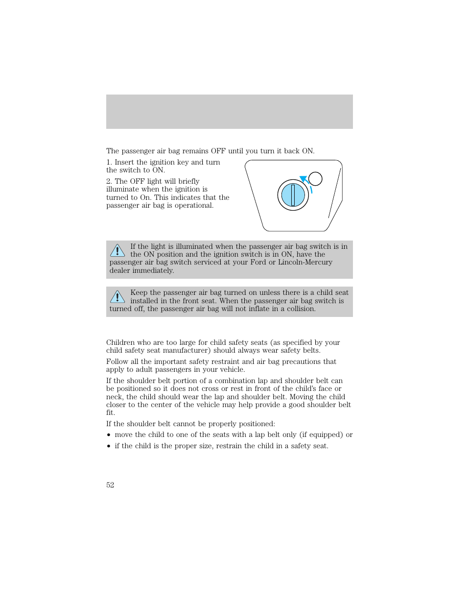 Seating and safety restraints | FORD 1998 Ranger User Manual | Page 52 / 160