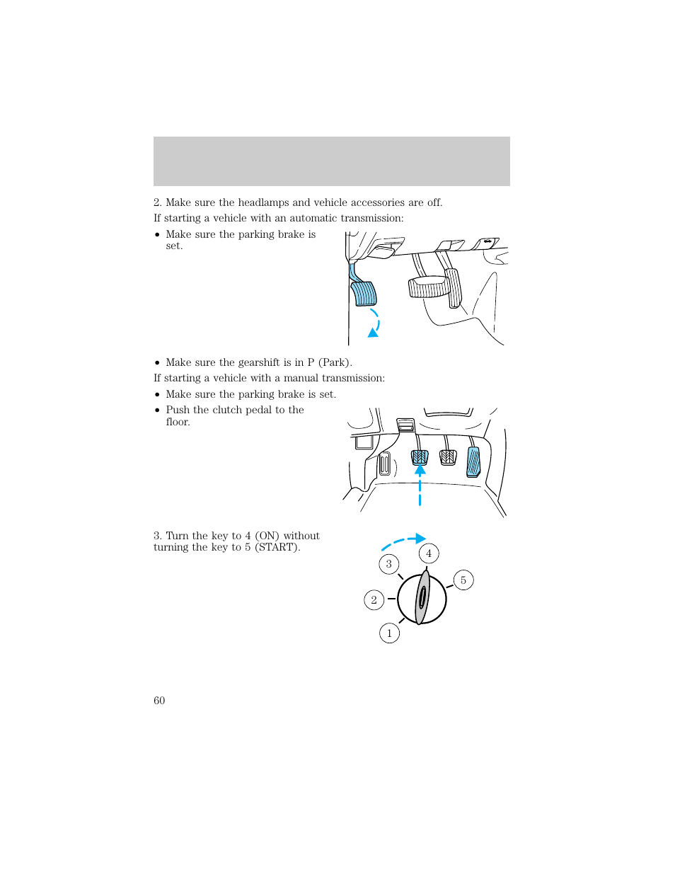 Starting | FORD 1998 Ranger User Manual | Page 60 / 160