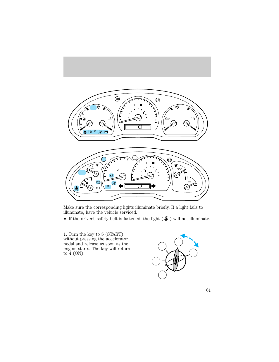 Starting | FORD 1998 Ranger User Manual | Page 61 / 160