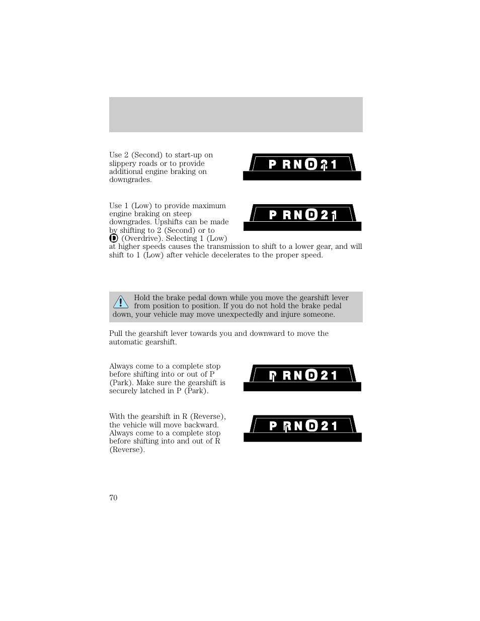 Driving | FORD 1998 Ranger User Manual | Page 70 / 160