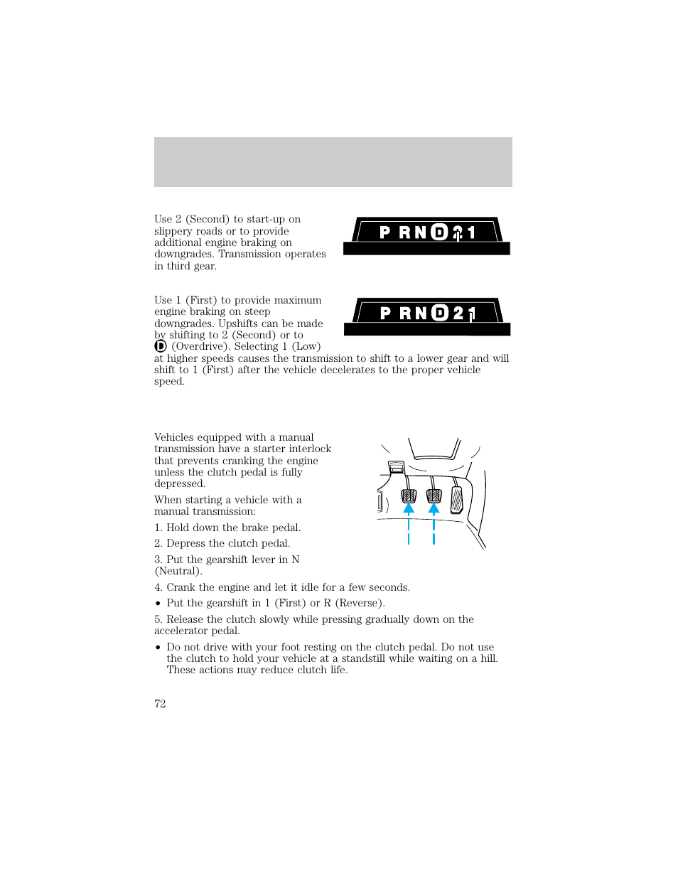 Driving | FORD 1998 Ranger User Manual | Page 72 / 160