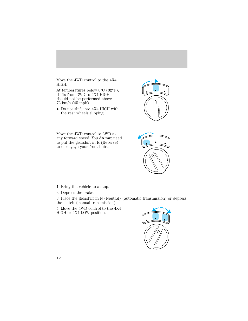 Driving | FORD 1998 Ranger User Manual | Page 76 / 160