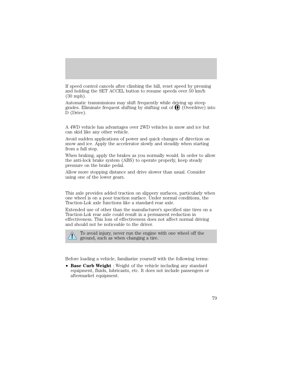 Driving | FORD 1998 Ranger User Manual | Page 79 / 160