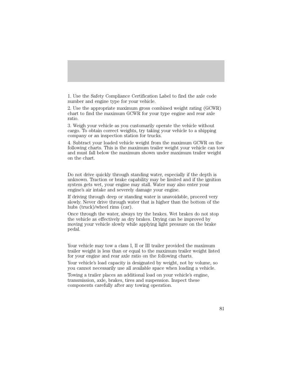 Driving | FORD 1998 Ranger User Manual | Page 81 / 160