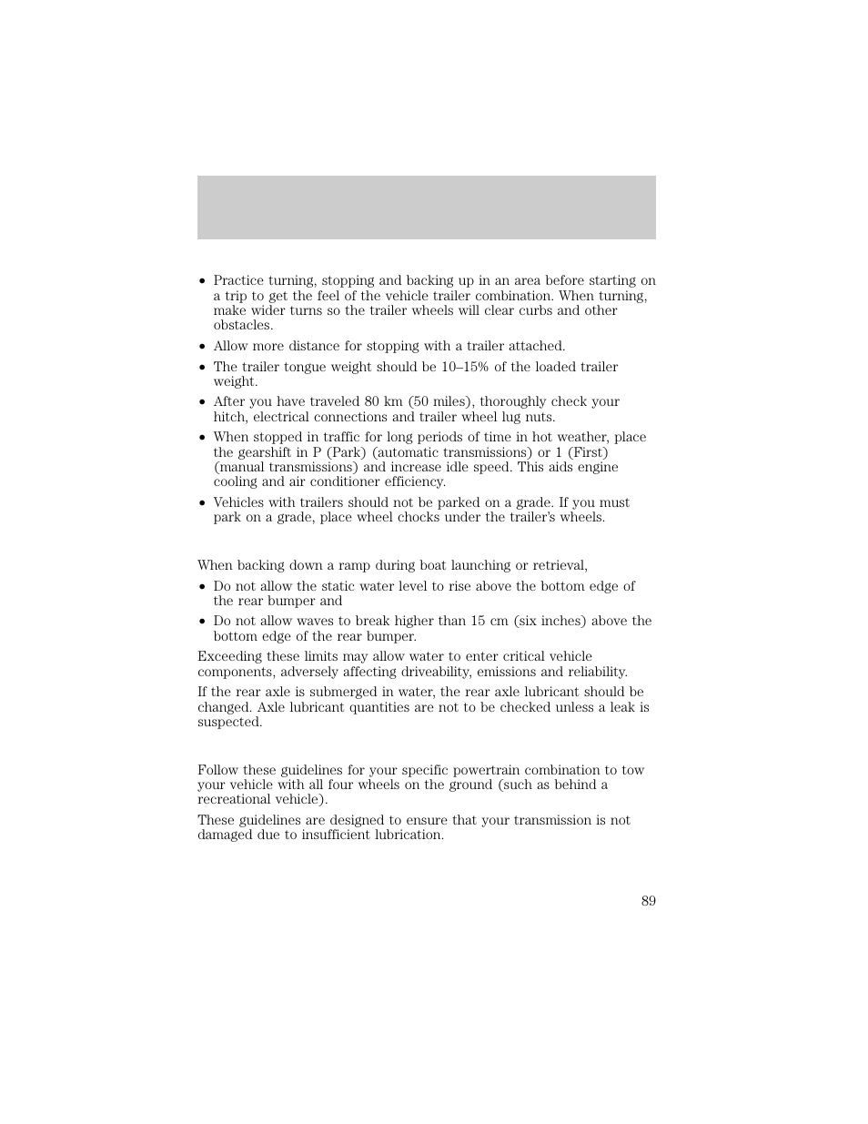 Driving | FORD 1998 Ranger User Manual | Page 89 / 160