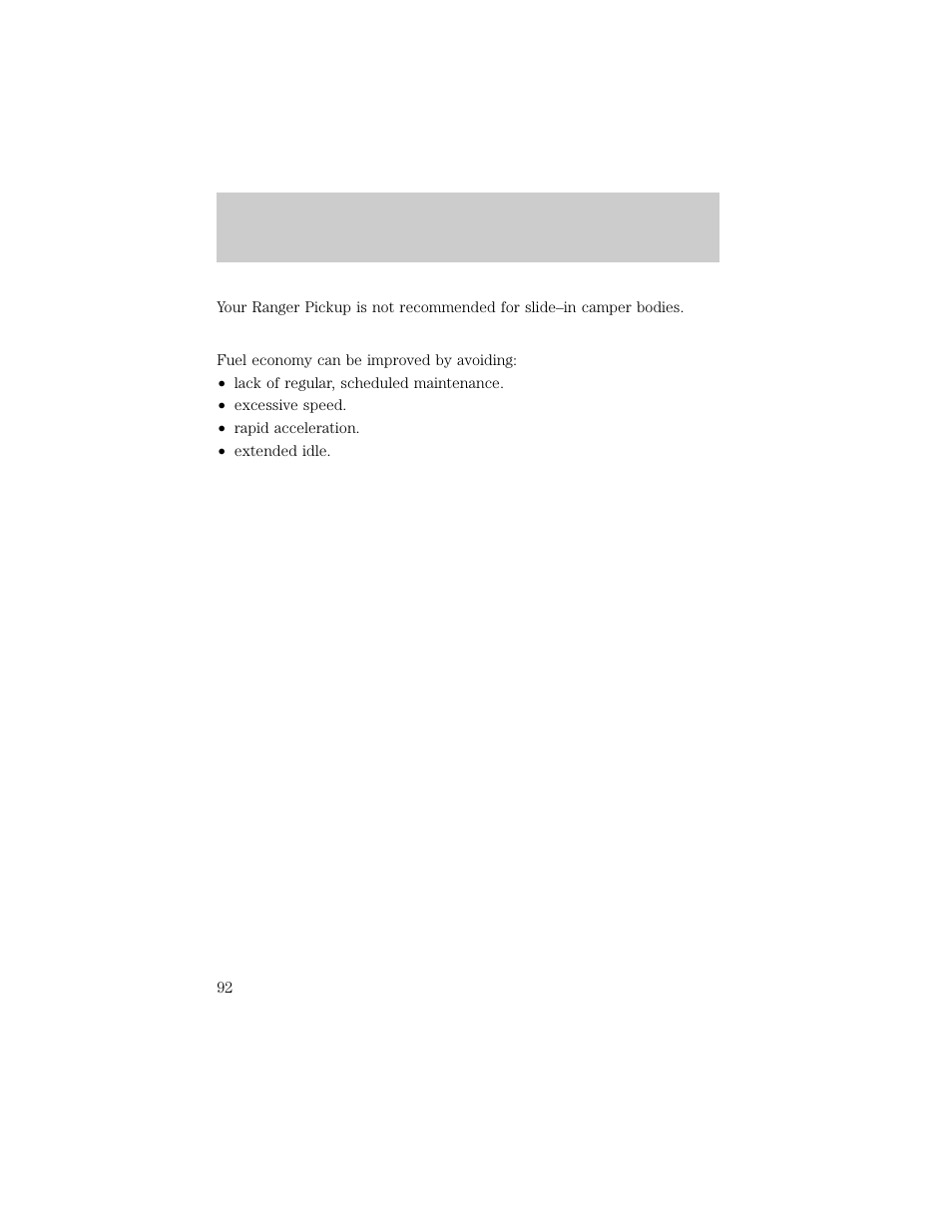 Driving | FORD 1998 Ranger User Manual | Page 92 / 160
