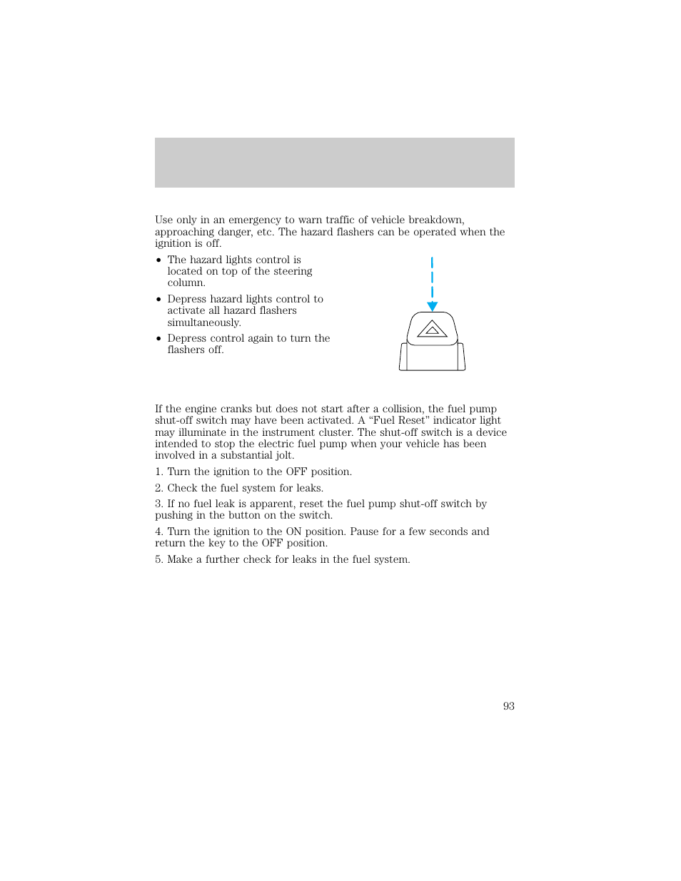 Roadside emergencies | FORD 1998 Ranger User Manual | Page 93 / 160