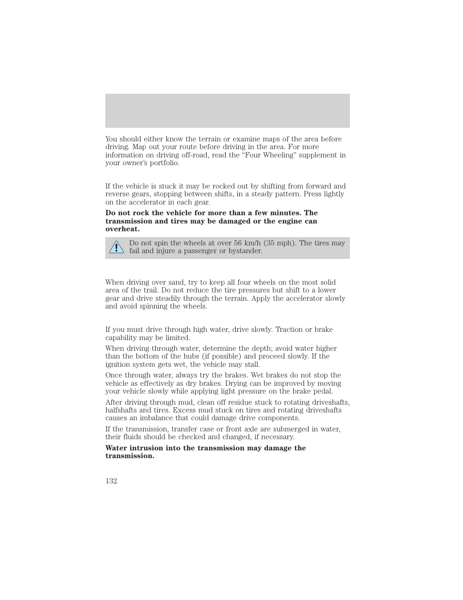 Driving | FORD 1999 F-150 User Manual | Page 132 / 232