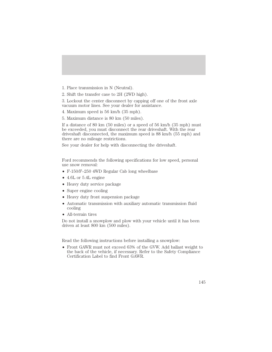 Driving | FORD 1999 F-150 User Manual | Page 145 / 232