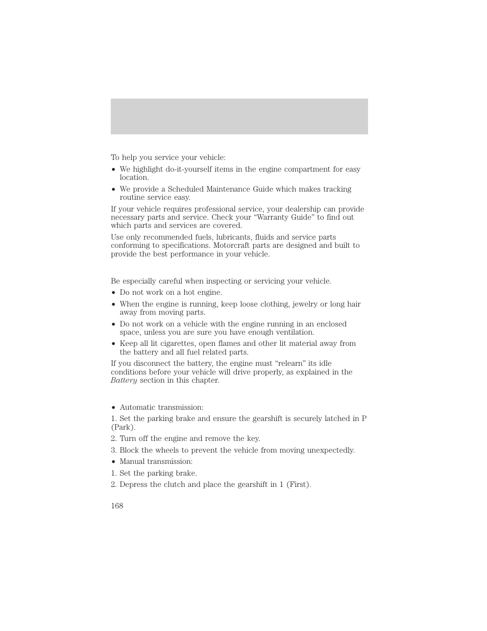 Maintenance and care | FORD 1999 F-150 User Manual | Page 168 / 232