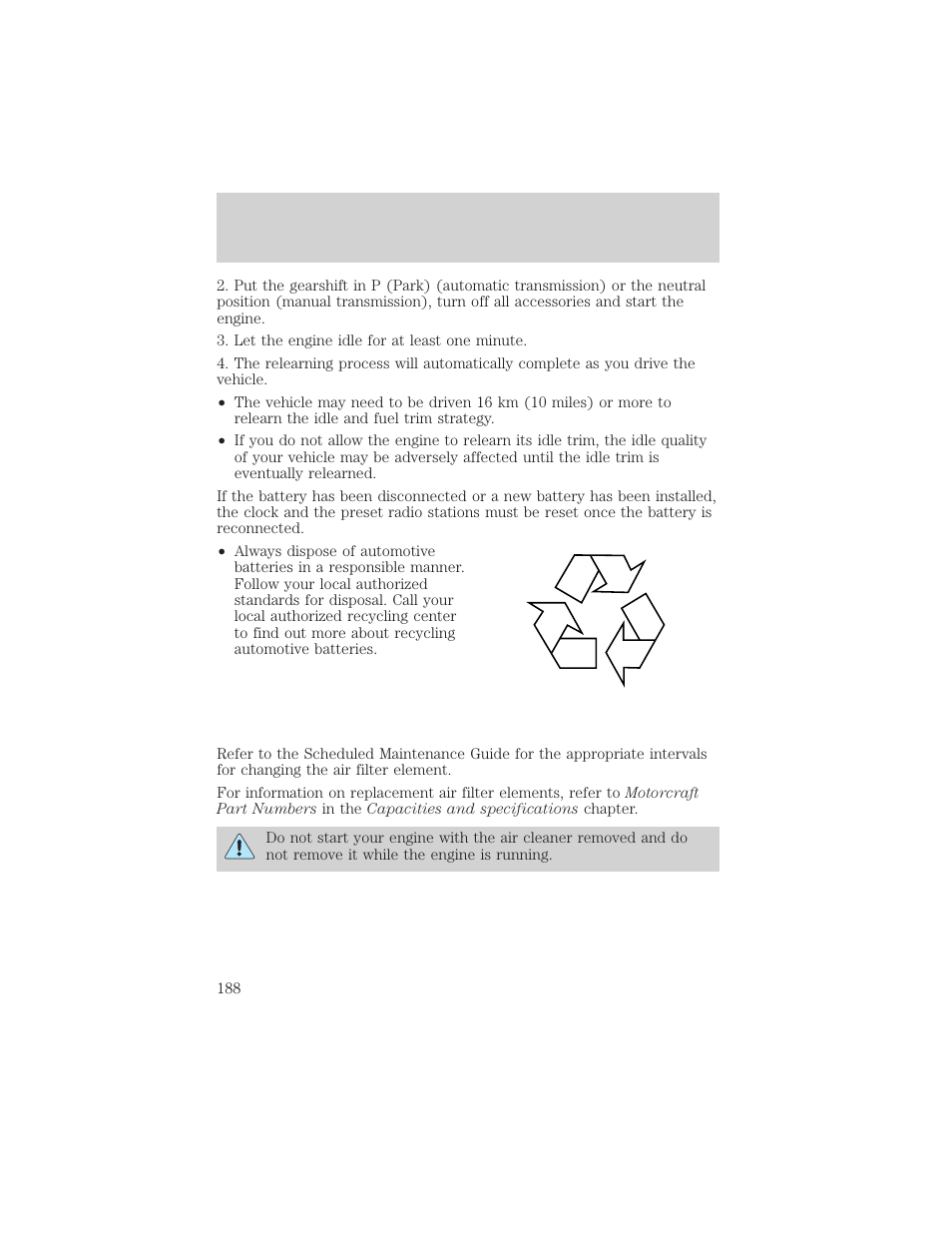 Maintenance and care | FORD 1999 F-150 User Manual | Page 188 / 232