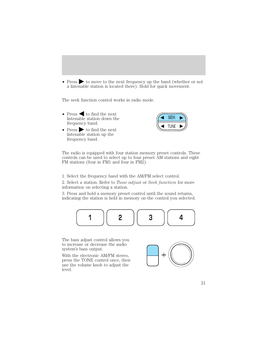 Controls and features | FORD 1999 F-150 User Manual | Page 21 / 232