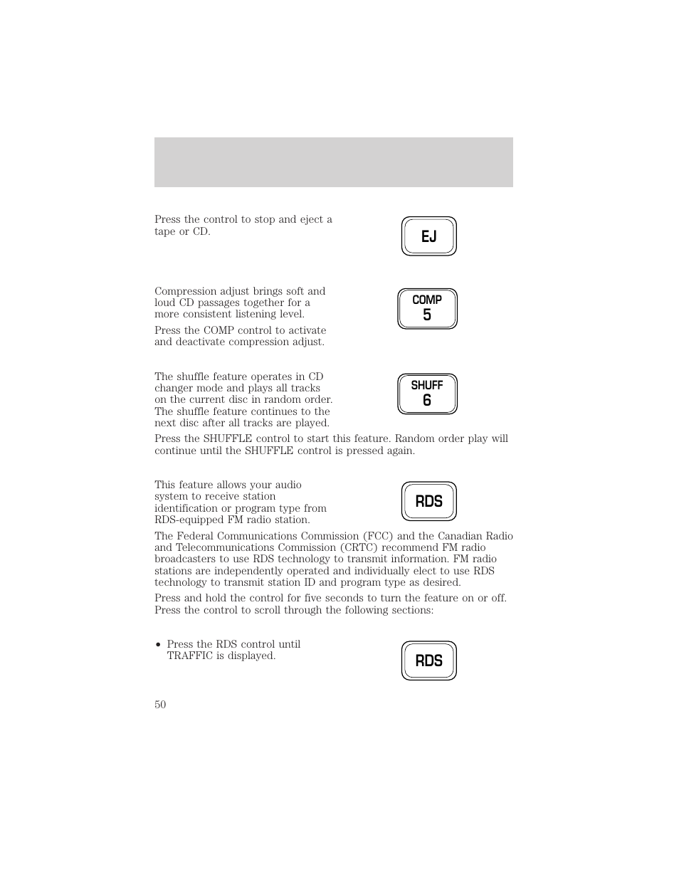 6rds rds | FORD 1999 F-150 User Manual | Page 50 / 232