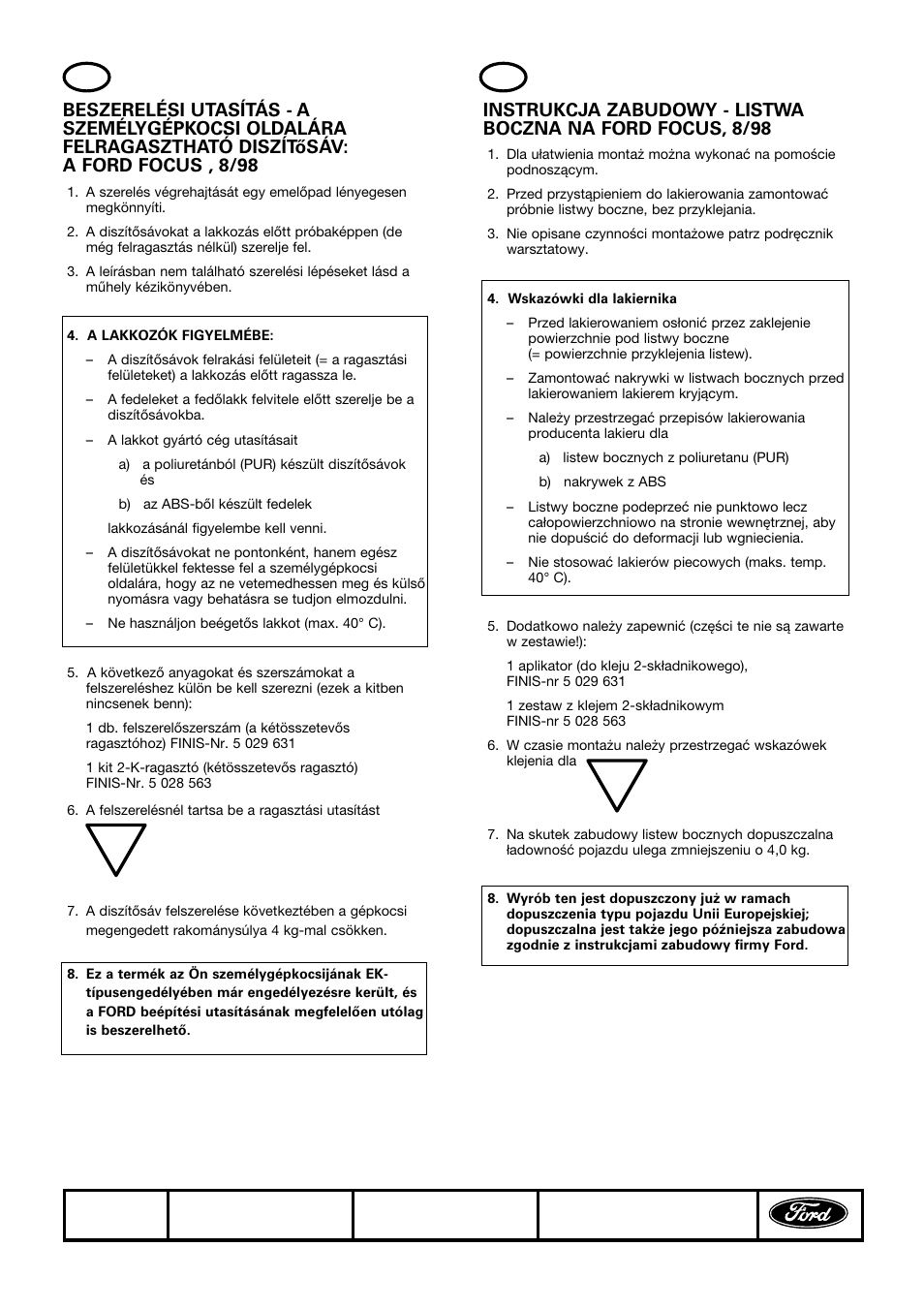 FORD HM02 E 10712484 User Manual | Page 8 / 15