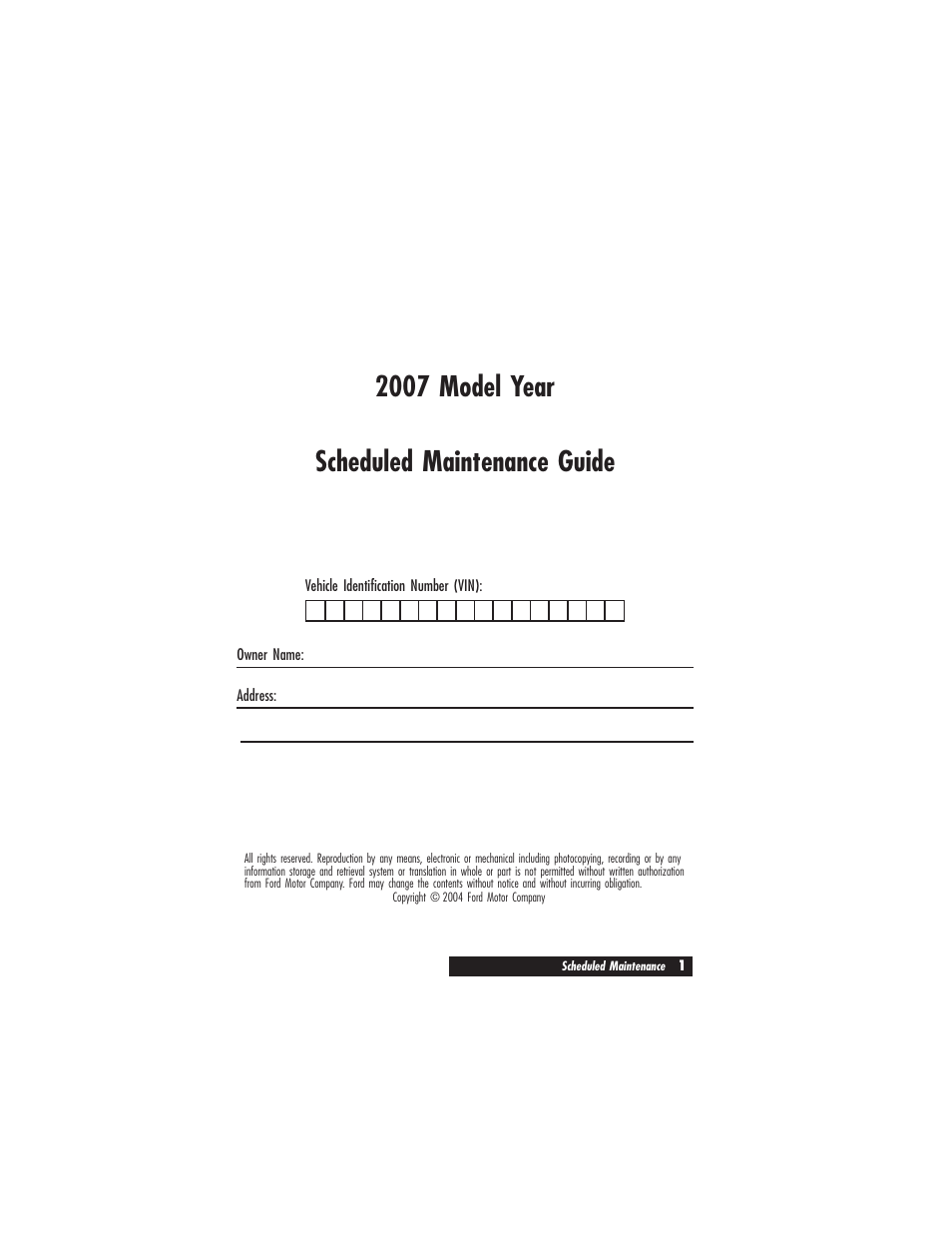 FORD 2007 User Manual | 48 pages