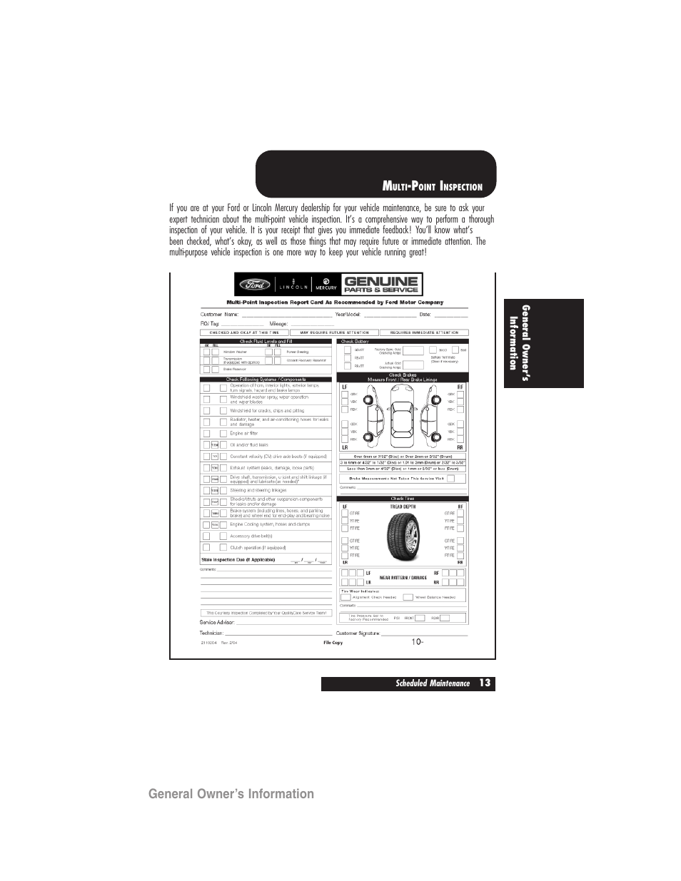 General owner’s information | FORD 2007 User Manual | Page 13 / 48