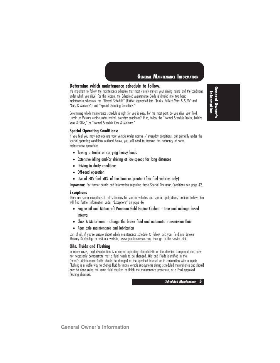General owner’s information | FORD 2007 User Manual | Page 5 / 48