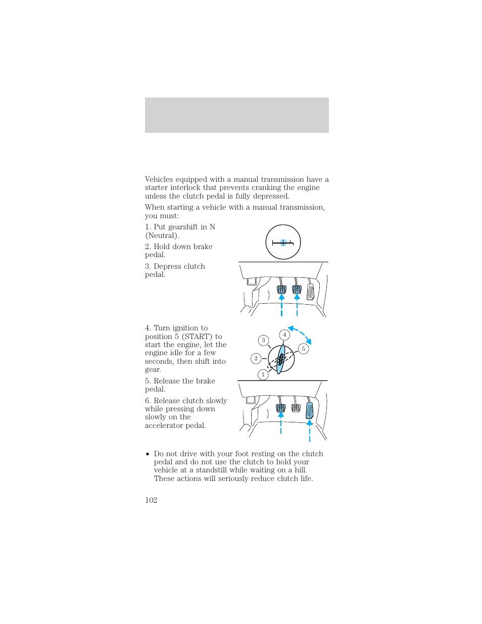 Driving | FORD 1999 Mustang User Manual | Page 102 / 216