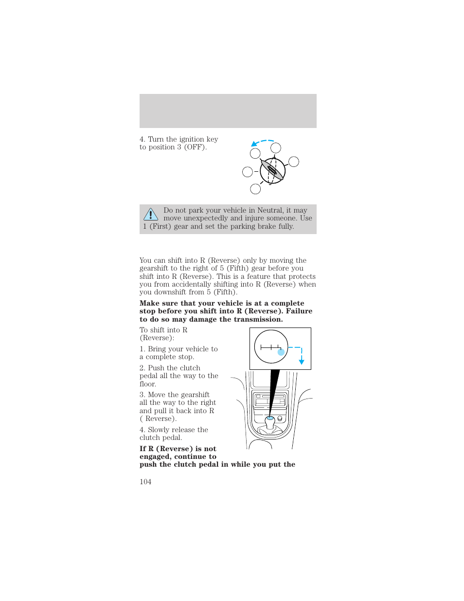 Driving | FORD 1999 Mustang User Manual | Page 104 / 216