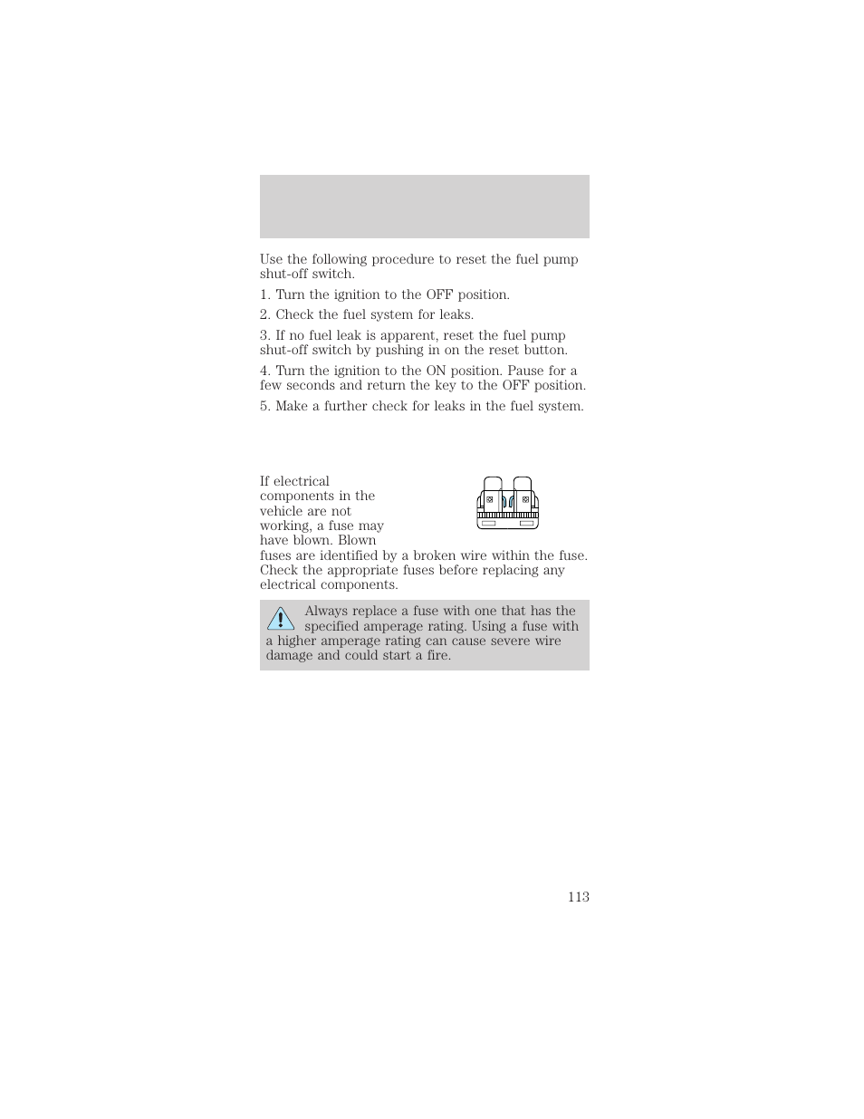 Roadside emergencies | FORD 1999 Mustang User Manual | Page 113 / 216