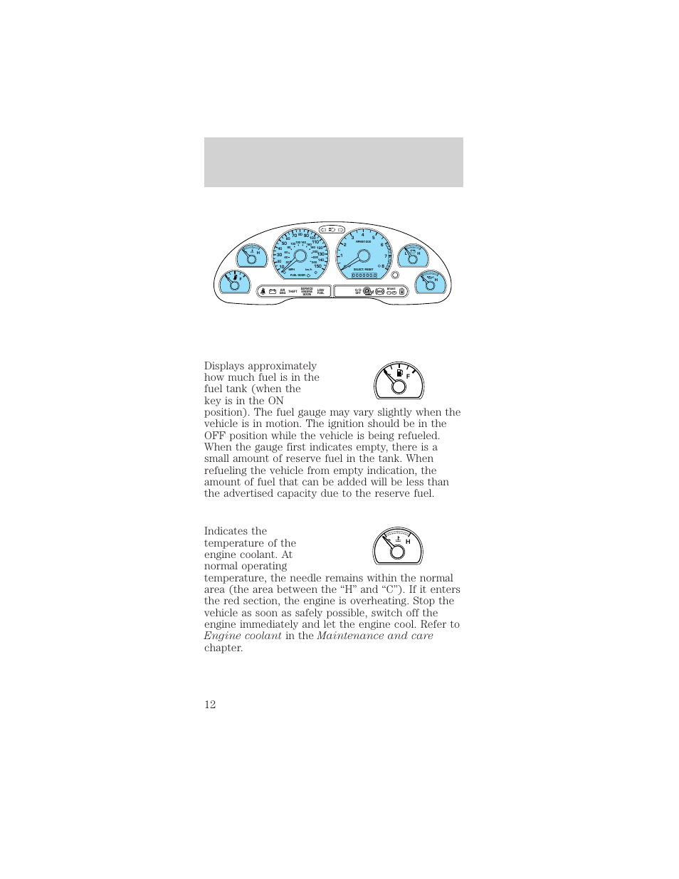 Instrumentation | FORD 1999 Mustang User Manual | Page 12 / 216