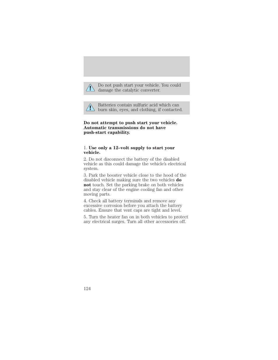 Roadside emergencies | FORD 1999 Mustang User Manual | Page 124 / 216