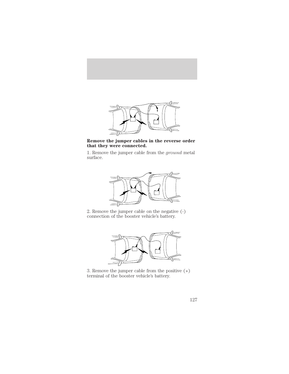 Roadside emergencies | FORD 1999 Mustang User Manual | Page 127 / 216