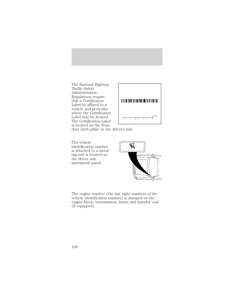 Capacities and specifications | FORD 1999 Mustang User Manual | Page 190 / 216