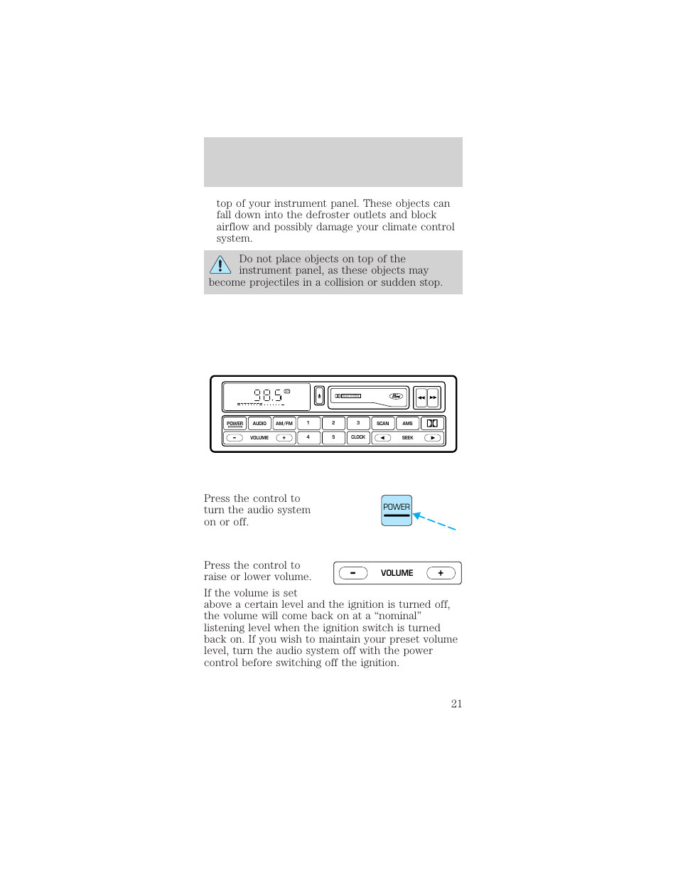 Controls and features | FORD 1999 Mustang User Manual | Page 21 / 216