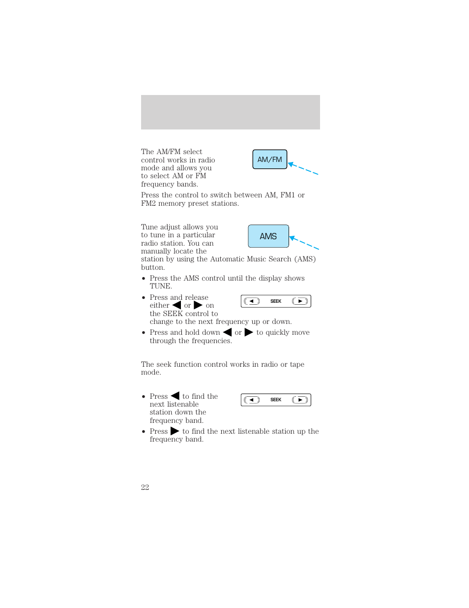 Controls and features | FORD 1999 Mustang User Manual | Page 22 / 216